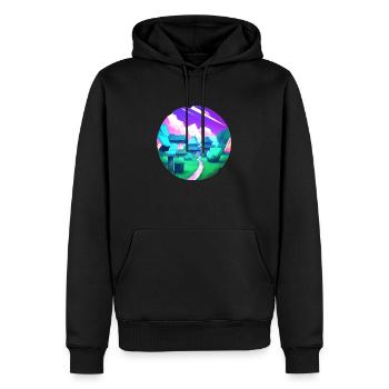 Low Poly - Vivid Japanese Village - Männer Premium Bio Hoodie - Schwarz - Vorne - Nico (187cm)