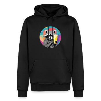 Mignon raton laveur au lait de banane - Sweat à capuche Premium bio Homme - noir - Devant - Nico (187cm)