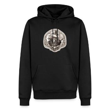 Bateau pirate - Sweat à capuche Premium bio Homme - noir - Devant - Nico (187cm)