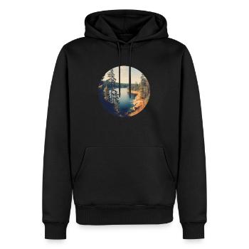 Ein schöner Tag in Kanada - Männer Premium Bio Hoodie - Schwarz - Vorne - Nico (187cm)