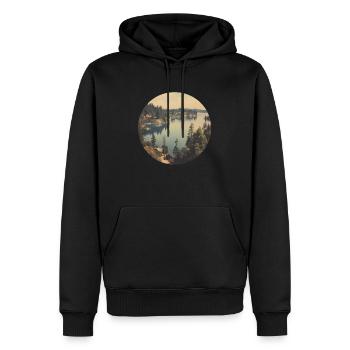 Ein retro Design eines kanadischen Sommers - Männer Premium Bio Hoodie - Schwarz - Vorne - Nico (187cm)