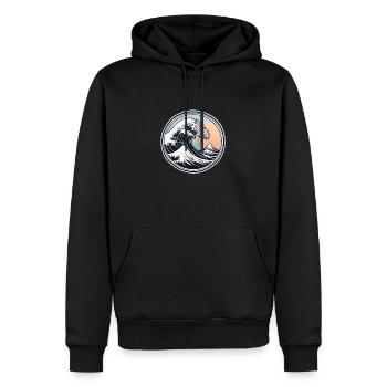 Big Wave - Men’s Premium Organic Hoodie - black - Front - Nico (187cm)