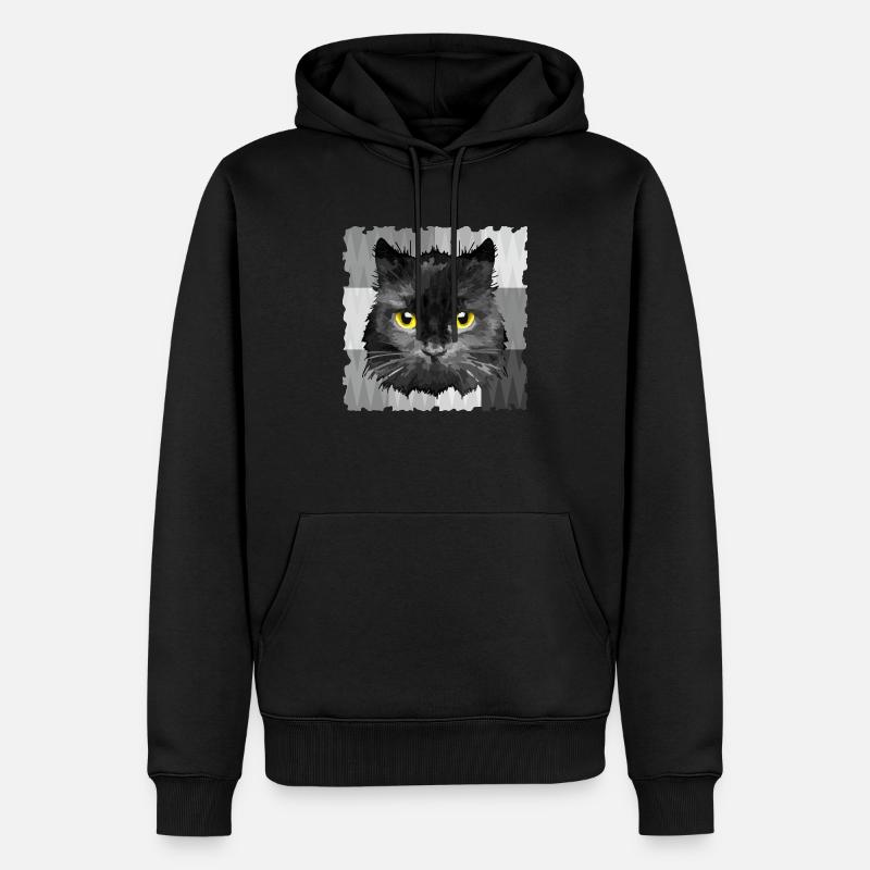 Chat - Sweat à capuche Premium bio Homme - noir