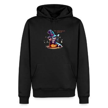 Mignon raton laveur sur citrouille - Halloween - Sweat à capuche Premium bio Homme - noir - Devant - Nico (187cm)