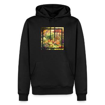Garten im Anime-Stil mit pflanzlicher Kraft - Männer Premium Bio Hoodie - Schwarz - Vorne - Nico (187cm)