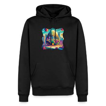 Énergie futuriste basée sur les plantes de la ville du chou - Sweat à capuche Premium bio Homme - noir - Devant - Nico (187cm)