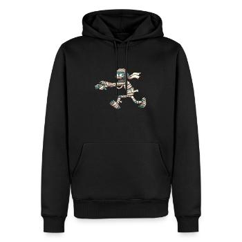 Mumie - Männer Premium Bio Hoodie - Schwarz - Vorne - Nico (187cm)