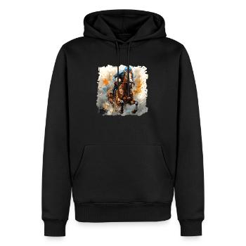 Le sport des courses de chevaux a une longue tradition - Sweat à capuche Premium bio Homme - noir - Devant - Nico (187cm)
