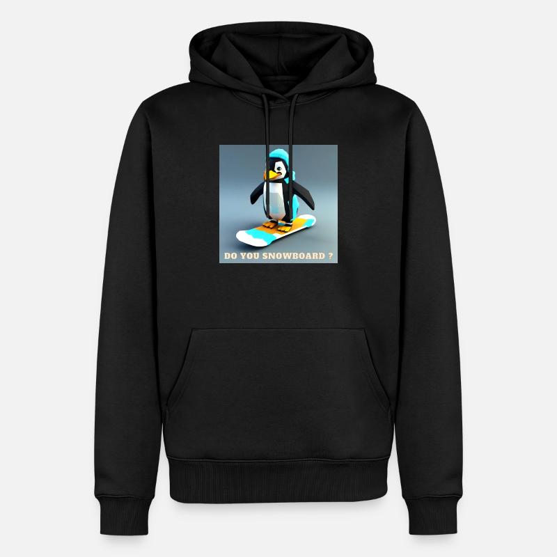 Snowboard Pingu - Sweat à capuche Premium bio Homme - noir