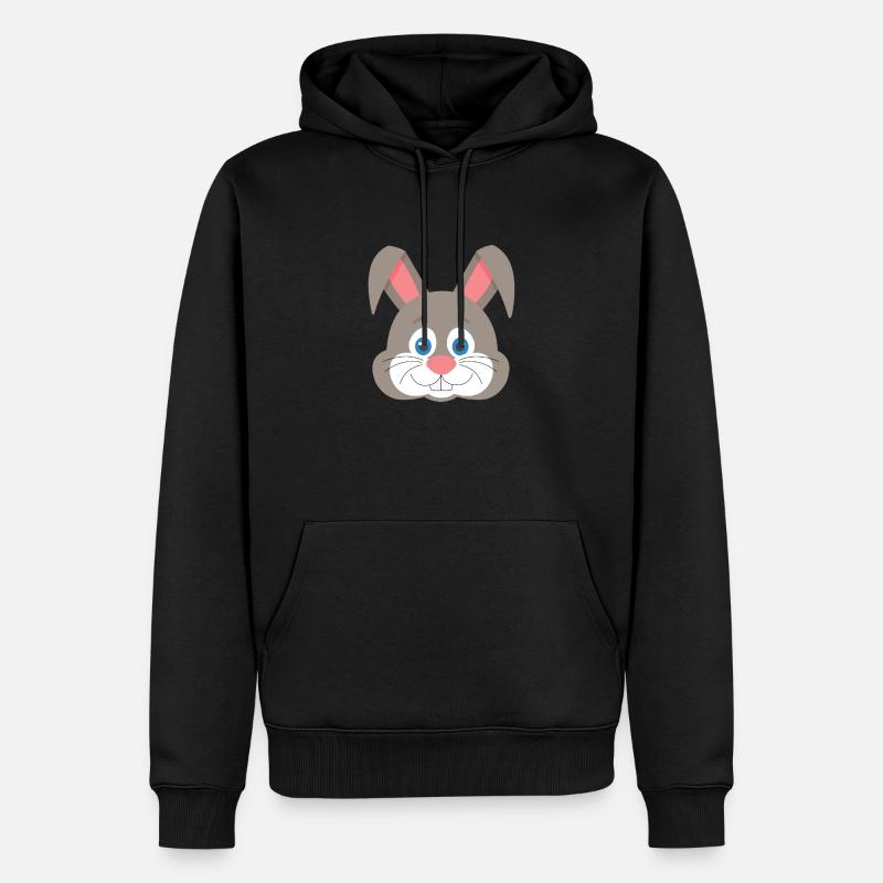 Mignon visage de lapin - Sweat à capuche Premium bio Homme - noir
