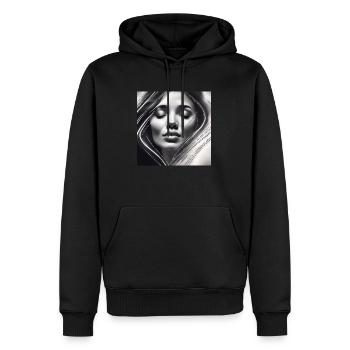 Rousalka - Sweat à capuche Premium bio Homme - noir - Devant - Nico (187cm)