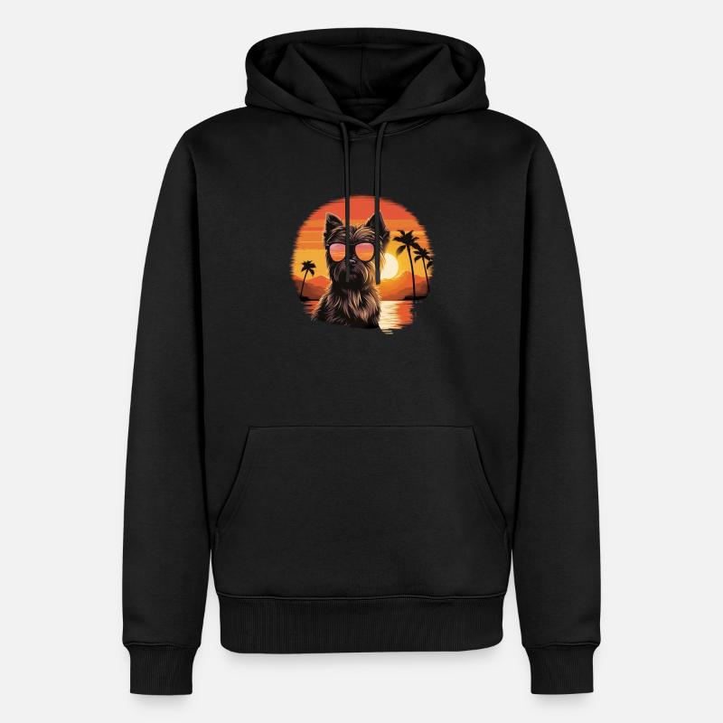 Yorkshire Terrier mit Sonnenbrille - Männer Premium Bio Hoodie - Schwarz