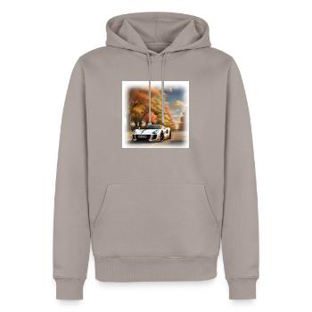 voiture de sport - Sweat à capuche Premium bio Homme - taupe - Devant - Nico (187cm)