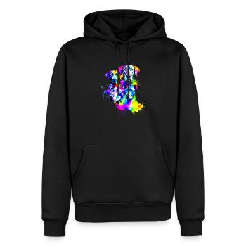 Hunde in den Farben des Regenbogens - Männer Premium Bio Hoodie - Schwarz - Vorne - Nico (187cm)