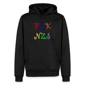 FCK NZS - Sweat à capuche Premium bio Homme - noir - Devant - Nico (187cm)