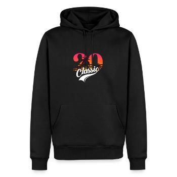 Jahrgang 1920-20-jähriges Jubiläum - Männer Premium Bio Hoodie - Schwarz - Vorne - Nico (187cm)