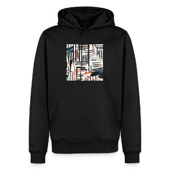 modernes Pinseldesign - Männer Premium Bio Hoodie - Schwarz - Vorne - Nico (187cm)