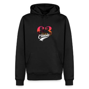 Vintage 1963-63e anniversaire - Sweat à capuche Premium bio Homme - noir - Devant - Nico (187cm)