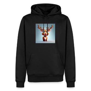 niedliche rote nase rentier weihnachtliche weihnachtsstimmung - Männer Premium Bio Hoodie - Schwarz - Vorne - Nico (187cm)