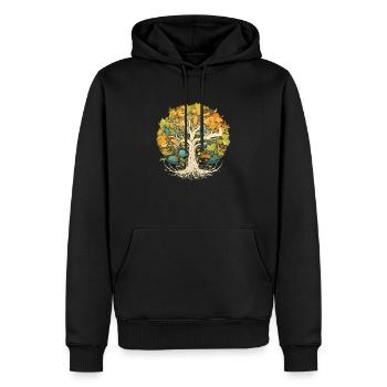 "Tree of Life" - Show your heart for nature - Men’s Premium Organic Hoodie - black - Front - Nico (187cm)