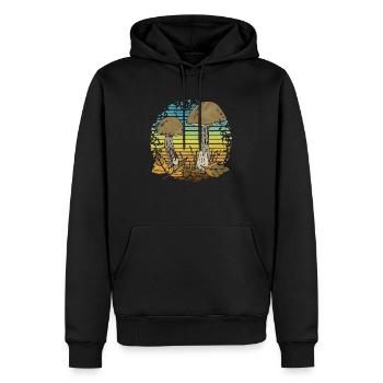 Pilze - Männer Premium Bio Hoodie - Schwarz - Vorne - Nico (187cm)
