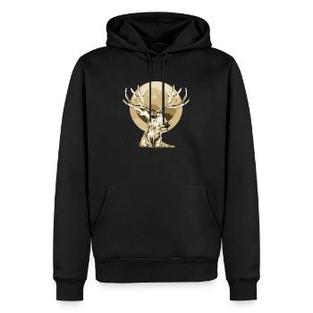 Deer - Men’s Premium Organic Hoodie - black - Front - Nico (187cm)