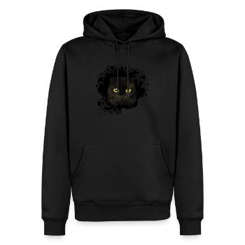 Katze - Männer Premium Bio Hoodie - Schwarz - Vorne - Nico (187cm)