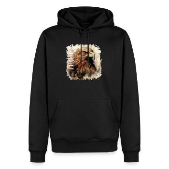 Tiroler Adler dem Land Tirol die Treue, Steinadler - Männer Premium Bio Hoodie - Schwarz - Vorne - Nico (187cm)