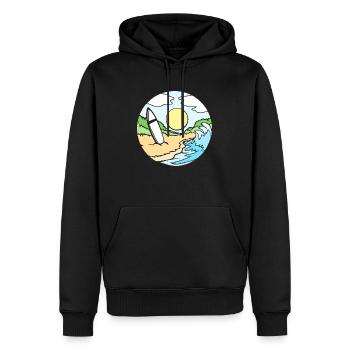 Surfen Strand Surfbrett Meer Surfer Welle Sonne - Männer Premium Bio Hoodie - Schwarz - Vorne - Nico (187cm)