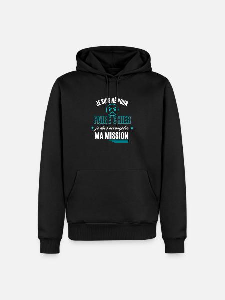 Mission de Chieur Accomplie - Sweat à capuche Premium bio Homme - noir