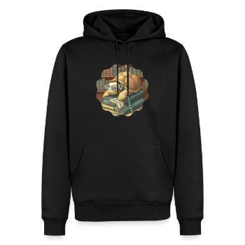 Schlaue Schildkröte - Männer Premium Bio Hoodie - Schwarz - Vorne - Nico (187cm)