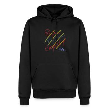 Papa toujours empathique Écriture de l’index - Sweat à capuche Premium bio Homme - noir - Devant - Nico (187cm)