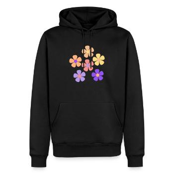 Fleur - Sweat à capuche Premium bio Homme - noir - Devant - Nico (187cm)