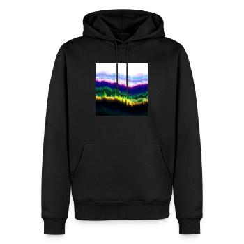 Des nuages psychédéliques dans un jeu de couleurs du ciel - Sweat à capuche Premium bio Homme - noir - Devant - Nico (187cm)
