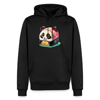 Sushi Panda - Sweat à capuche Premium bio Homme - noir - Devant - Nico (187cm)
