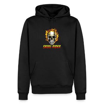 Burning skull, skull rider is coming - Men’s Premium Organic Hoodie - black - Front - Nico (187cm)