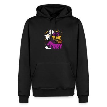 Time to be Scary Halloween Ghosts - Men’s Premium Organic Hoodie - black - Front - Nico (187cm)