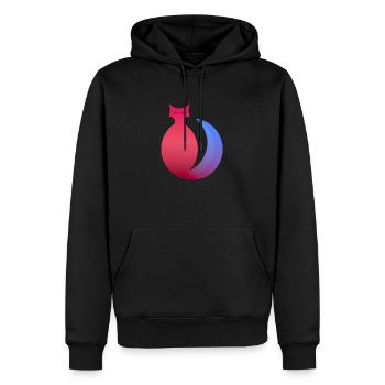Katzendesign gemacht aus Kreise - Männer Premium Bio Hoodie - Schwarz - Vorne - Nico (187cm)