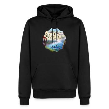 Oiseaux - Sweat à capuche Premium bio Homme - noir - Devant - Nico (187cm)