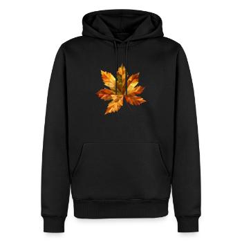 Polygon Autumn Magic: Chestnut & Foliage in Detail - Men’s Premium Organic Hoodie - black - Front - Nico (187cm)