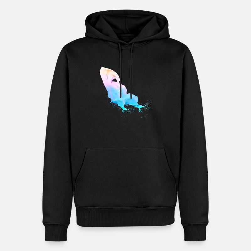 Spritzfarbe Aquarellfarbe - Männer Premium Bio Hoodie - Schwarz