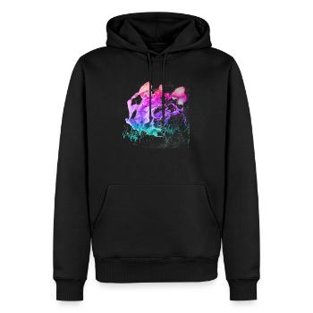 Spritzfarbe Reinbow Graffitti Kunst bunt - Männer Premium Bio Hoodie - Schwarz - Vorne - Nico (187cm)