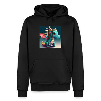 mignon petit bébé dragon drôle - Sweat à capuche Premium bio Homme - noir - Devant - Nico (187cm)