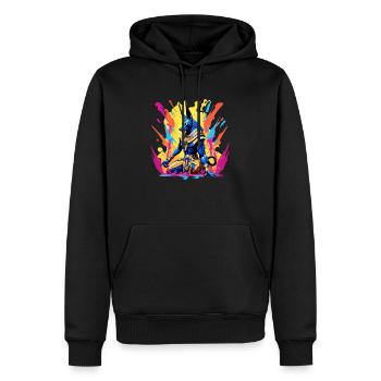 Anubis - Männer Premium Bio Hoodie - Schwarz - Vorne - Nico (187cm)