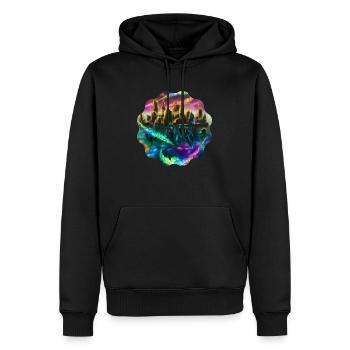 Paysage - Sweat à capuche Premium bio Homme - noir - Devant - Nico (187cm)