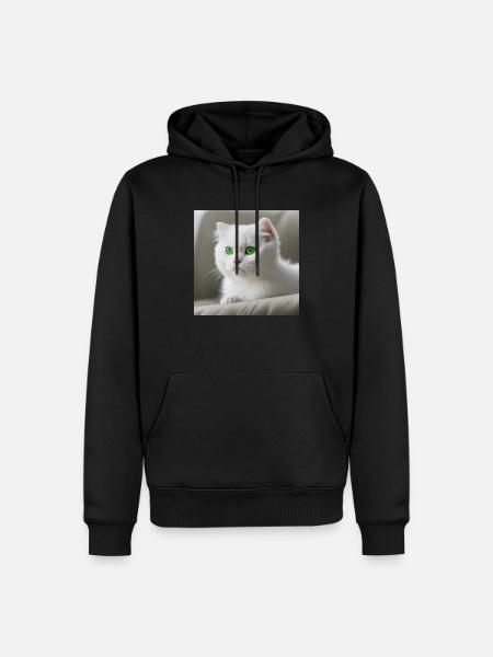 Katzengrüne Augen - Männer Premium Bio Hoodie - Schwarz
