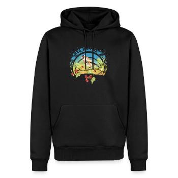 Oiseau coloré - Sweat à capuche Premium bio Homme - noir - Devant - Nico (187cm)