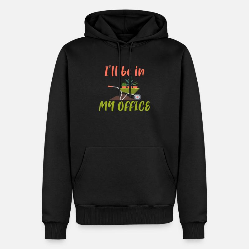Je serai dans mon bureau - Sweat à capuche Premium bio Homme - noir