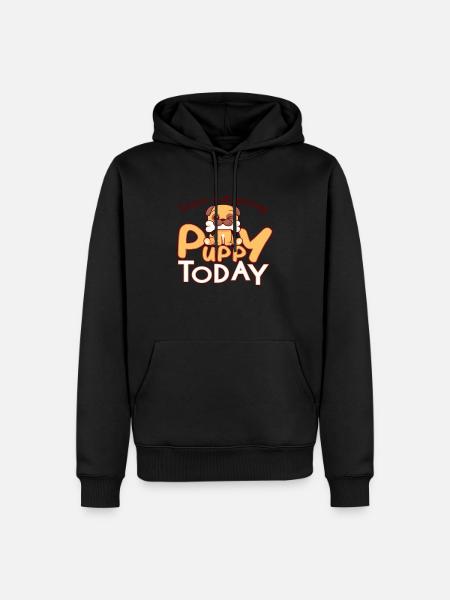 Start Adopting Puppy today - Männer Premium Bio Hoodie - Schwarz
