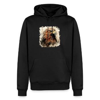 Eagle Golden Eagle King of the Skies Gift Alps - Men’s Premium Organic Hoodie - black - Front - Nico (187cm)